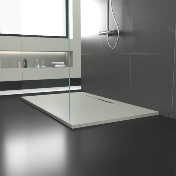 Receveur en resine avec évacuation latérale