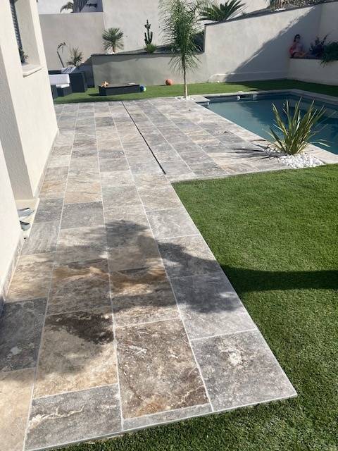 terrasse extérieure travertin silver marignane